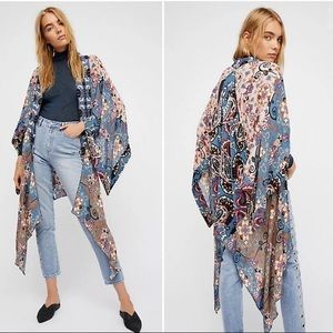 Free People little wing print kimono lavender mauv